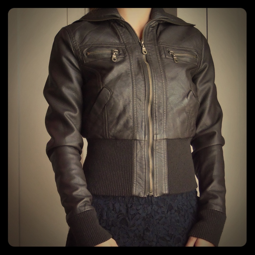 Brown leather jacket